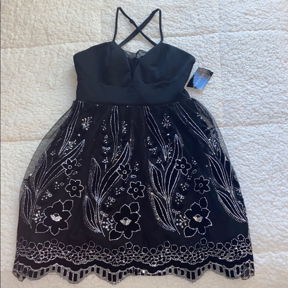 Glittery Black Mini Dress